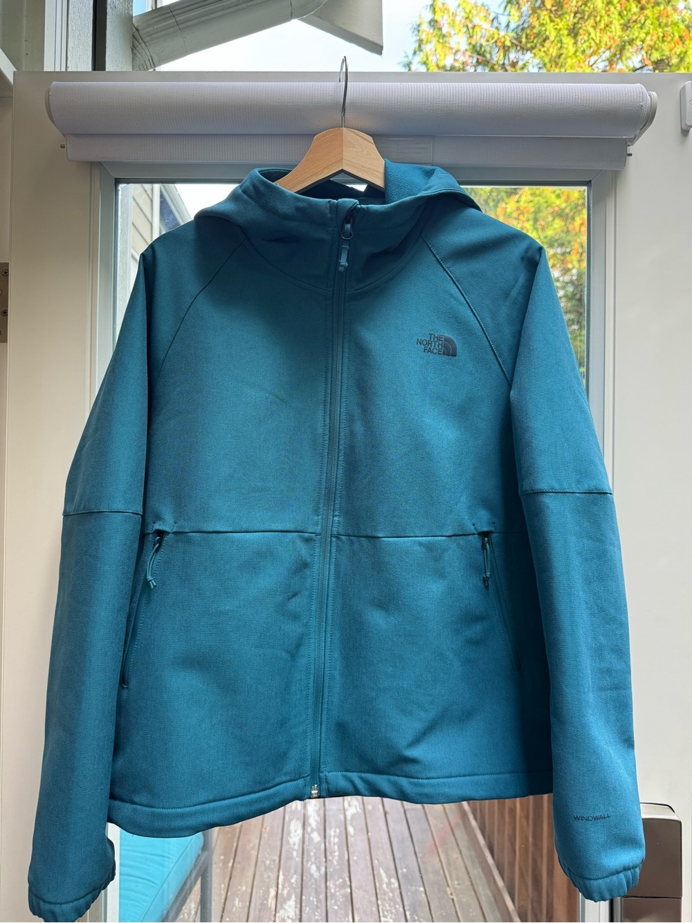 The North Face Women's Teal Blue Hooded Softshell Jacket